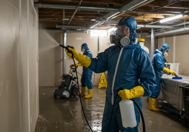 Basement Sanitization and Antimicrobial Treatment process in Princes Lakes, IN