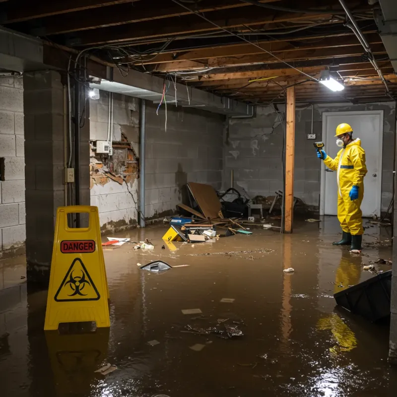 Flooded Basement Electrical Hazard in Princes Lakes, IN Property