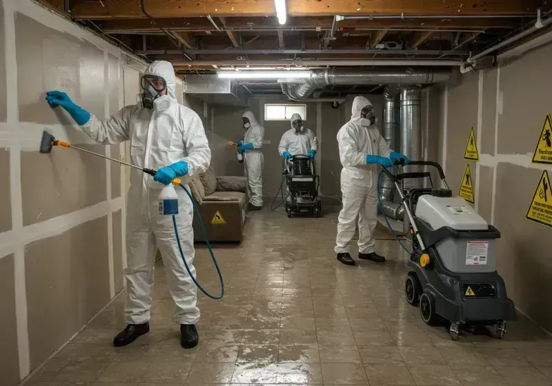 Basement Moisture Removal and Structural Drying process in Princes Lakes, IN